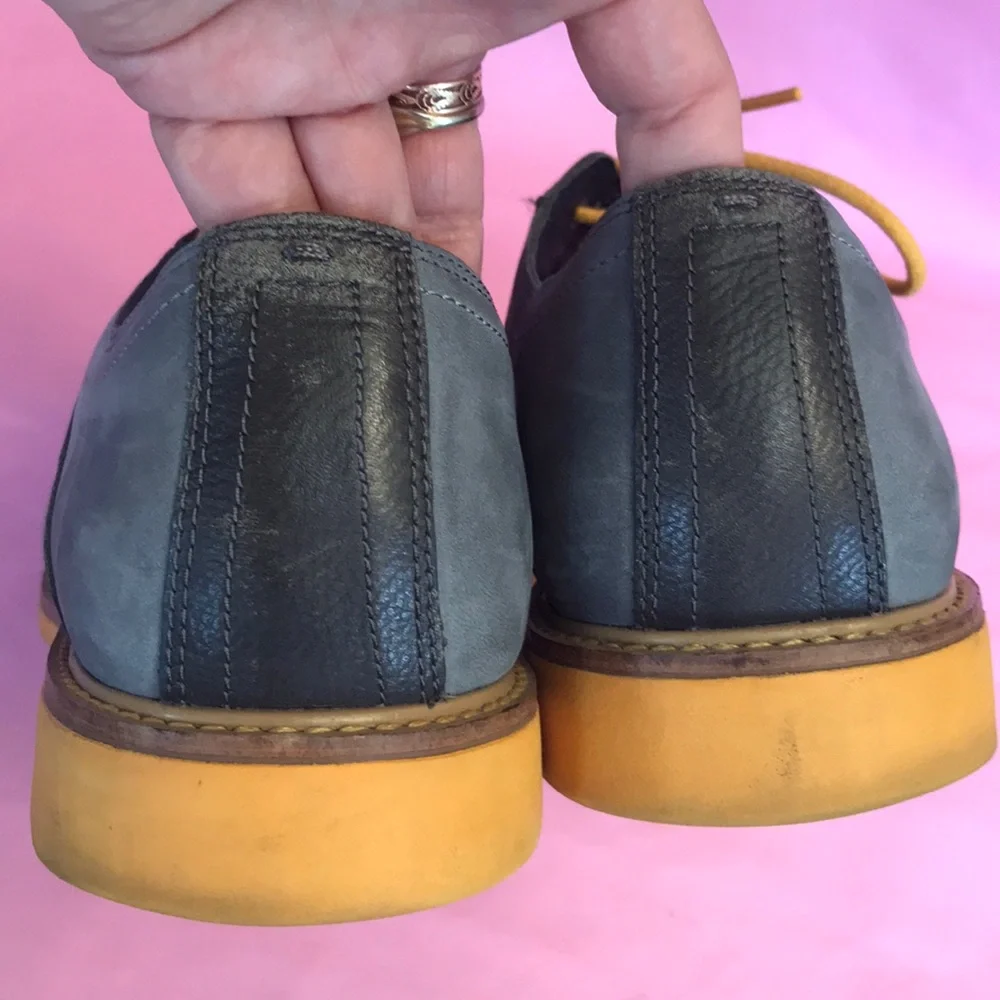 Gray/yellow Cole Haan leather shoes